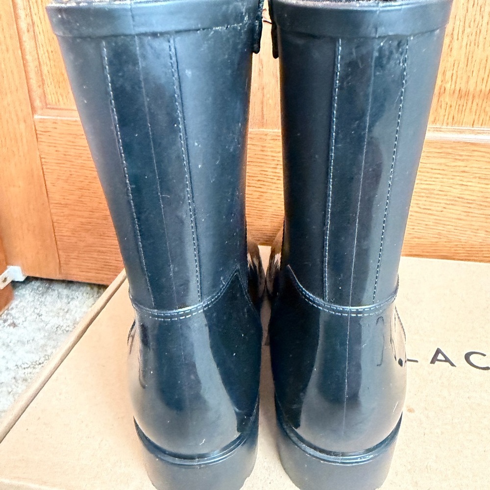Guess Black Women's Rain Boots with Gold Accent - Picture 4 of 7